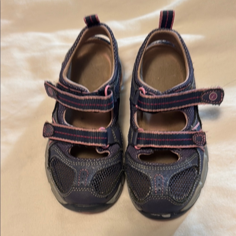 Kids' Navy and Pink Strap Shoes